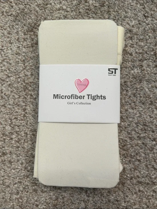 Girls NWT Ivory Color Tights Size 4-6