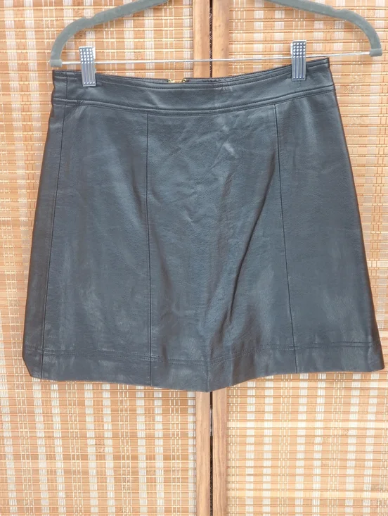 ☆ J Crew Mercantile Faux Leather Black Mini Skirt Size 2