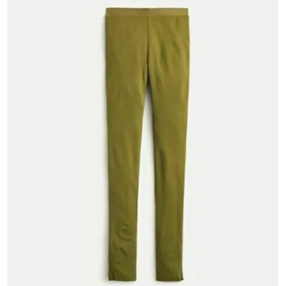 New Women J. CREW Ankle-zip leggings in stretch ponte Olive Green Size M $69.5