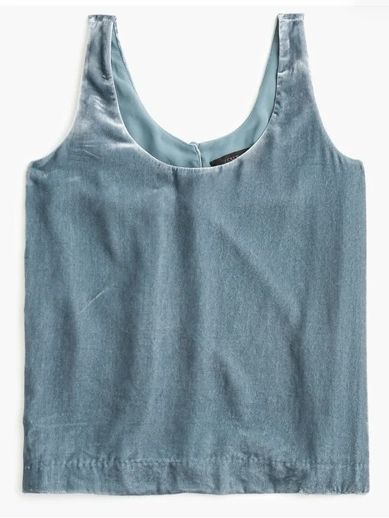 J. Crew Velvet Scoop Tank in Slate Blue-gray