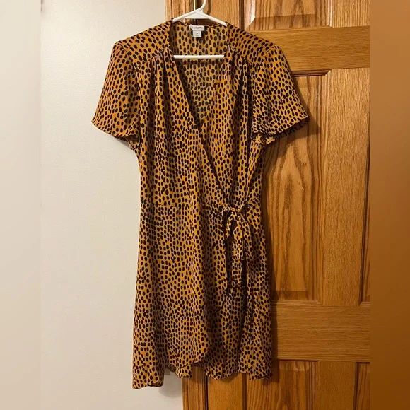 J. CREW Leopard Print Wrap Dress, size 10