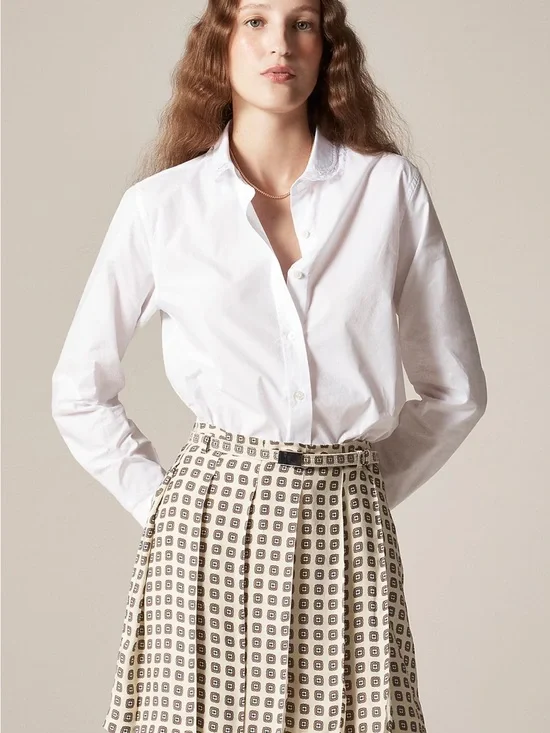 J. Crew Jules lace-collar shirt in cotton poplin