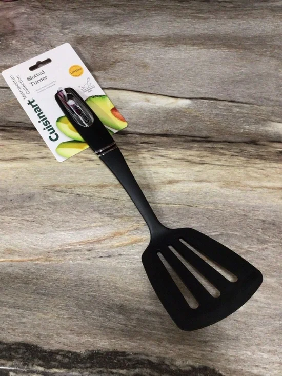 Cuisinart CTG-12-LT Slotted Turner Nylon Nonstick Spatula Black 13.75” NWT