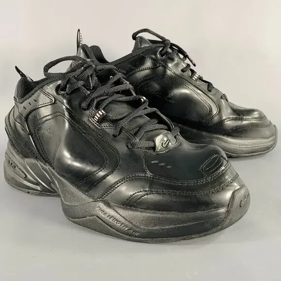 NIKE x MARTINE ROSE 2019 Size 10.5 Monarch IV Black Faux Leather Sneakers
