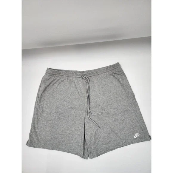 Nike Mens Sportswear Jersey Shorts Gray Cotton Elastic Waist Pockets XL