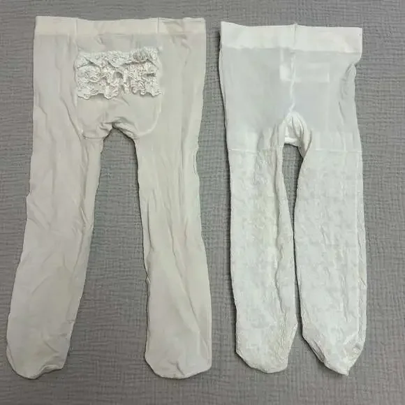 Lot of 2 Jumping Beans & The Children's Place Baby Girls Tights Set 12-24M