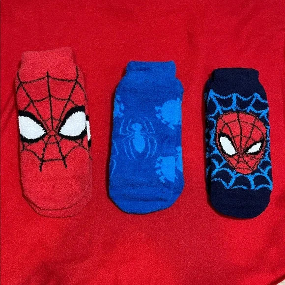 NEW Boys Marvel 3-Pack Spider-Man No-Show Socks, shoe size 4-10