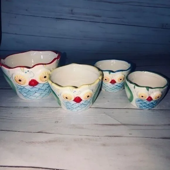 Francesca ceramic measuring cups hand painted