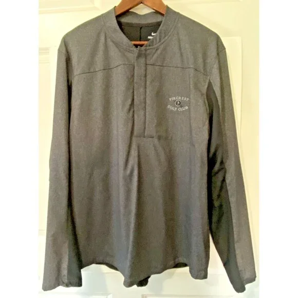 Nike Men's Long Sleeve L Fircrest Golf Club Black Shield Light Running Jacket‎