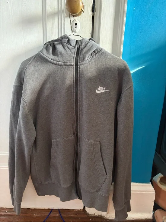 Nike Men's Charcoal Gray Zip-Up Hoodie