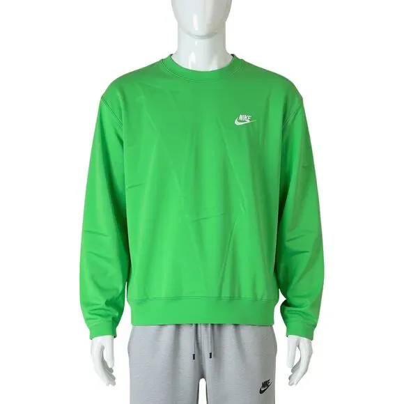 Nike Club Fleece Crewneck Sweatshirt Men's Size Medium Lime Green