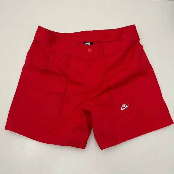 Nike Sportswear Reissue 1987 Archive Red Woven Shorts Size L