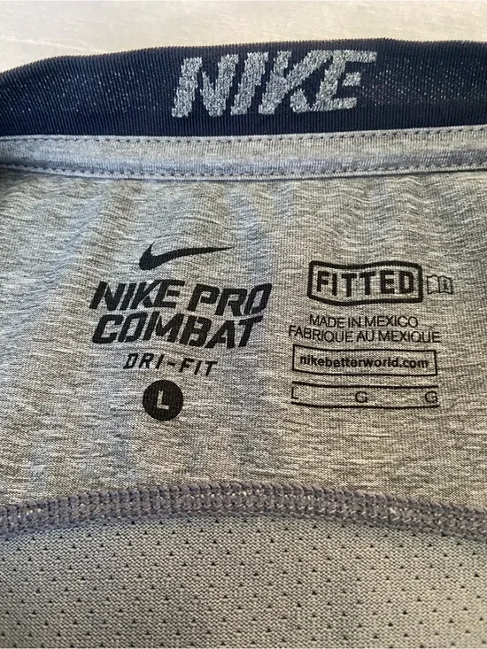 Nike Grey Heather Pro Combat Dri-FIT Shirt