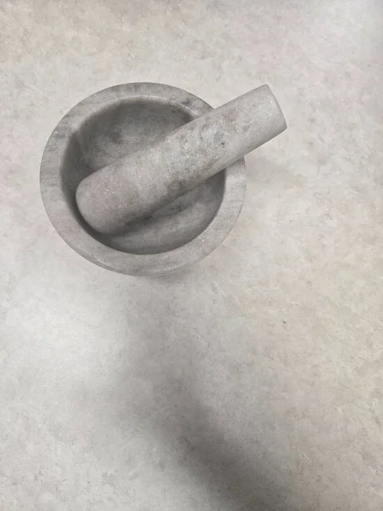 Handmade Stone Herb Grinder Bowl | Marble Spice Crusher