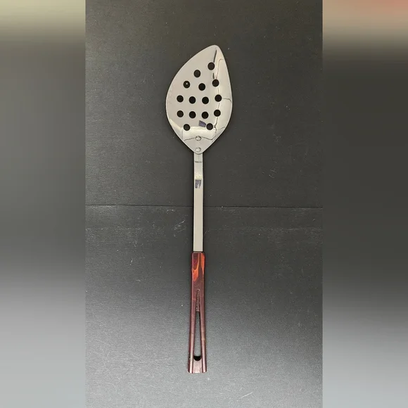 Vintage Stanhome Stainless Slotted Cooking Spoon