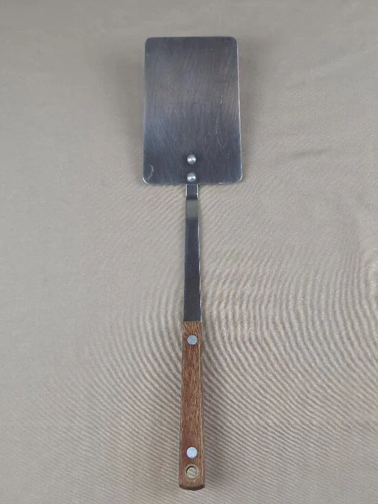 Vintage Spatula Long Handle Wood Flipper Turner Stainless Steel Japan