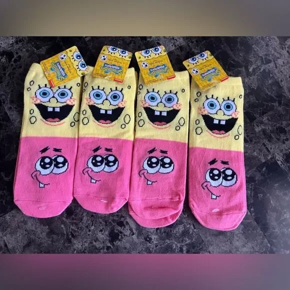 Bundle‎ Nickelodeon SpongeBob SquarePants Kids No Show Socks Shoes 4 pairs