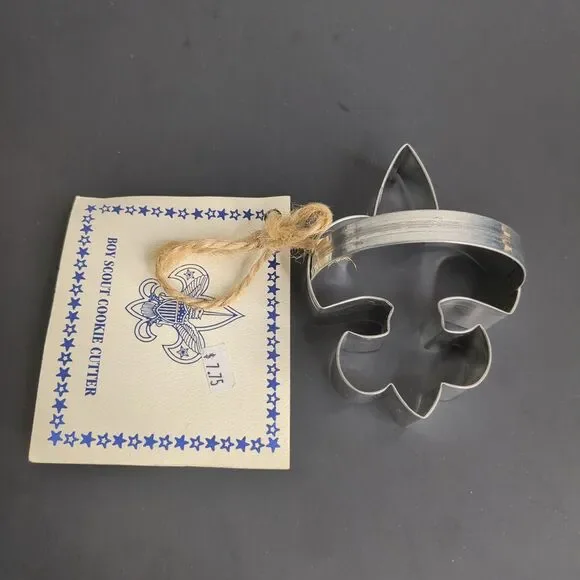 New Boy Scout Emblem Metal Cookie Cutter With Handle And Recipe Fleur De Lis