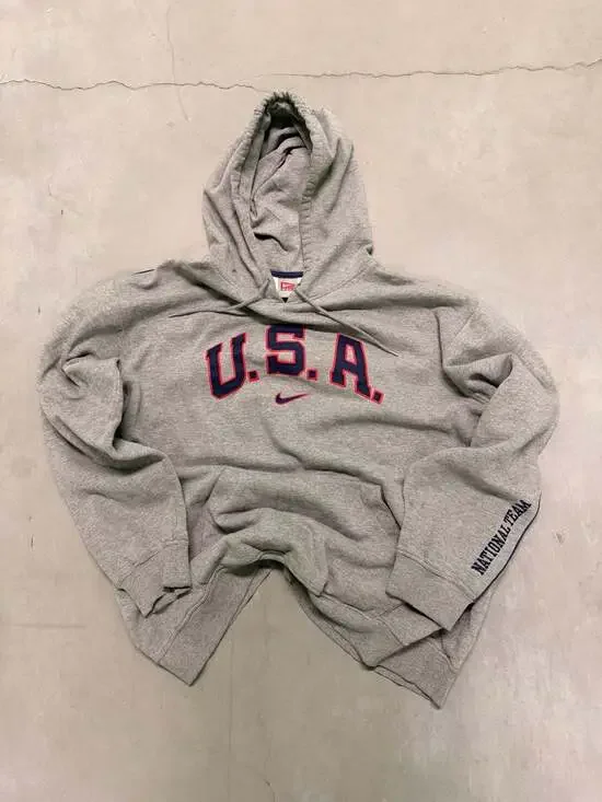 Vintage Nike Team USA Basketball National Team Gray Pullover Hoodie