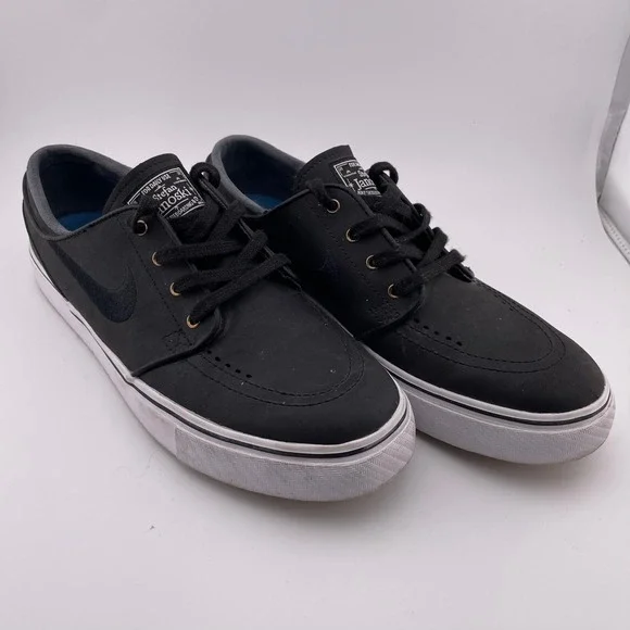 Nike Stefan Janoski Zoom‎ Air SB Leather Skateboarding Shoes Black Size 8