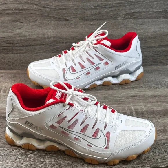 Nike Reax 8 TR Mesh Training Shoes Mens 12 White Wolf Gym Athletic Sport NEW