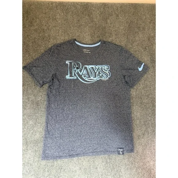 Tampa Bay Rays Nike Dri-FIT Athletic Cut TShirt Heather Blue Short SleeveSize XL