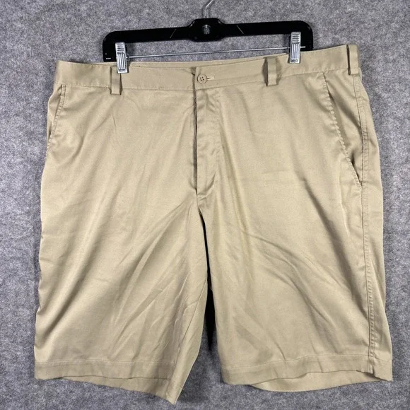 Nike Golf Shorts Flat Front Tech Khaki Beige 330239-235 Men's Size 38‎