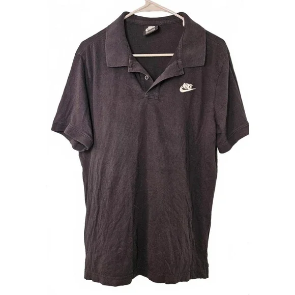 Nike Mens Short Sleeve Jersey Polo Shirt‎ Black Size M Golf Tennis Athleisure