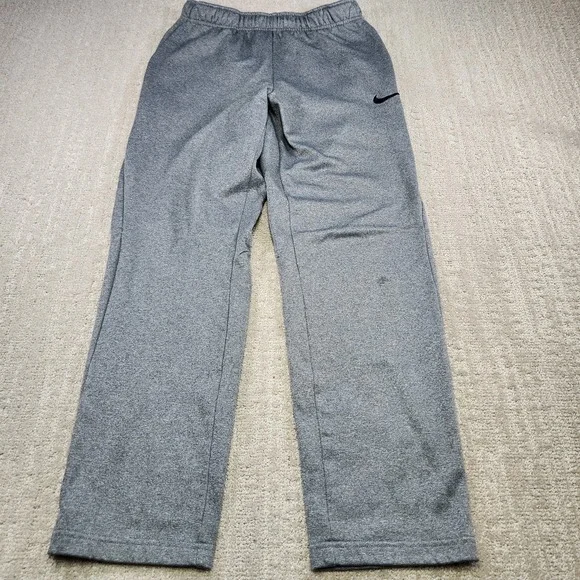 Nike Track Pants Men Medium Gray Therma Training Dri Fit‎ Fleece Sweatpants