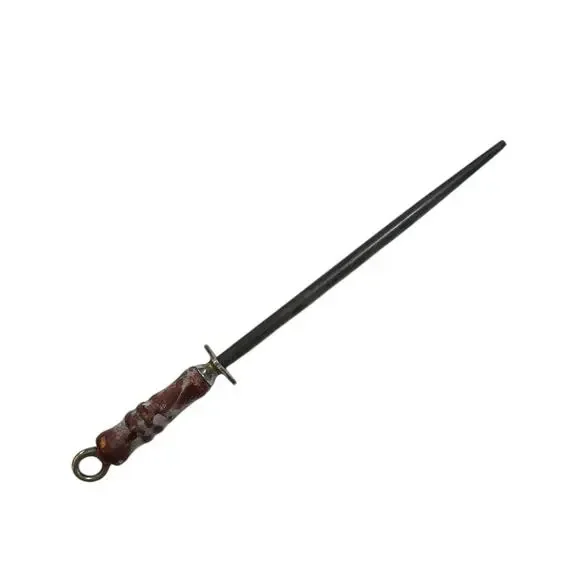 Vintage Steel Sharpening Rod with Wooden Handle