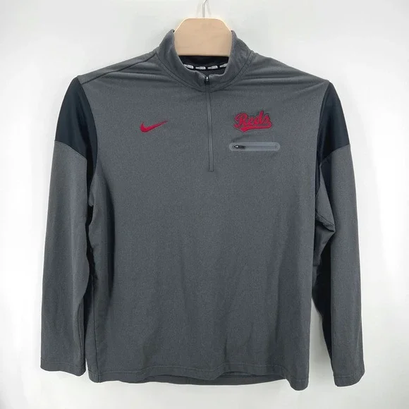 Nike Cincinnati Reds 1/4 Zip Mens XXL Grey MLB Baseball Pullover Training Top
