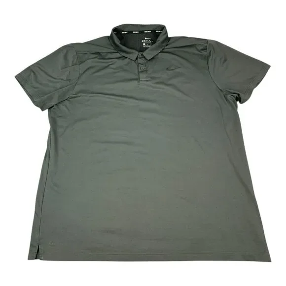 Nike Golf Dri Fit Polo Shirt, Short Sleeves, Gray Polka Dot, Men's Size XL