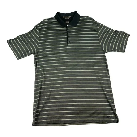 Tiger Woods Men's Golf Polo Shirt 60/2 Double Mercerized Striped, Size XL