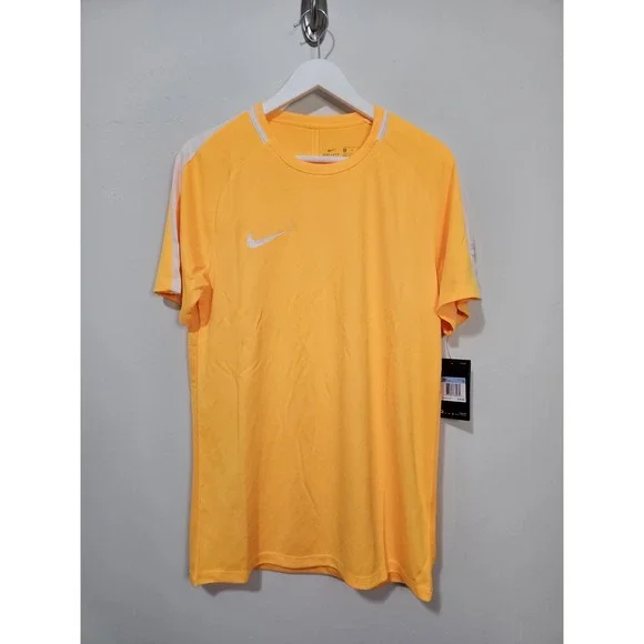 Nike Dry Academy Shirt Men Medium Orange Soccer Futbol Mesh Back Athletic 832967