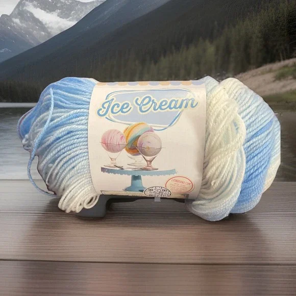 Lion Brand Yarn (1‎ Skein) Ice Cream Baby Yarn, Blueberry Bleuet, 203AU, 394 yd