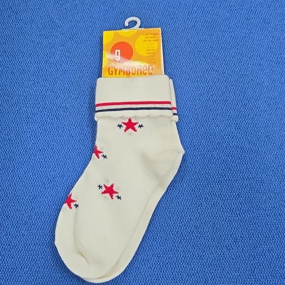 NWT Vintage Gymboree Size 6-7 Firecracker 2003 White Socks