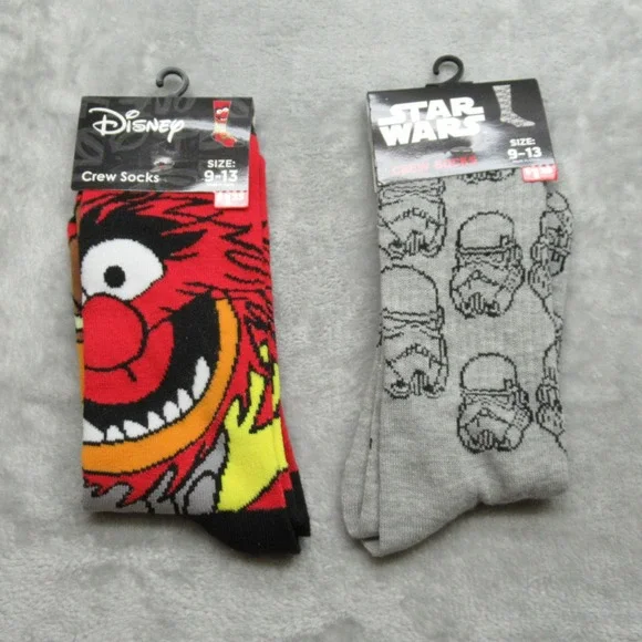 Disney x Star Wars Crew Socks Animal Stormtrooper Fun Novelty Socks‎ Size 9-13