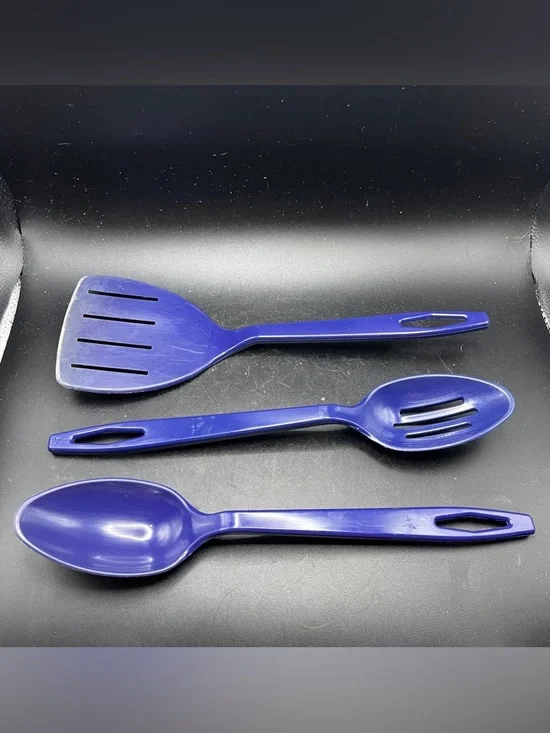 Vintage 3 Taylor Made Spoon, Spatula & Slotted Spoon Nylon Dark Blue