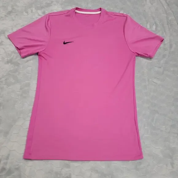Nike Dri-Fit Mens Medium Pink Short Sleeve Soccer Training Jersey Tee Shirt 5