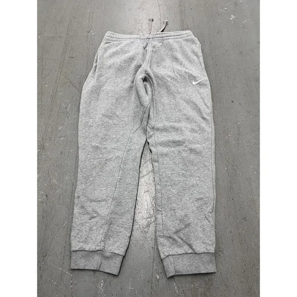 Nike Sweatpants Men's Large Heather‎ Gray Logo Fleece Lined Tapered Leg Running