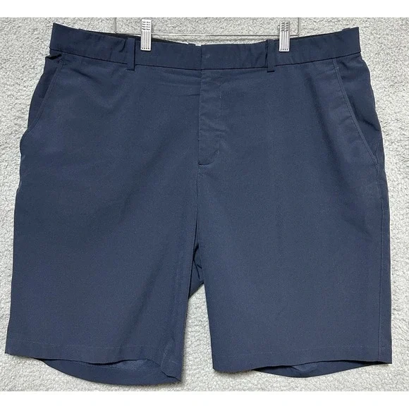 Nike Golf Shorts Men 40 Blue Chino Striped Swoosh Logo Outdoor Preppy Breathable