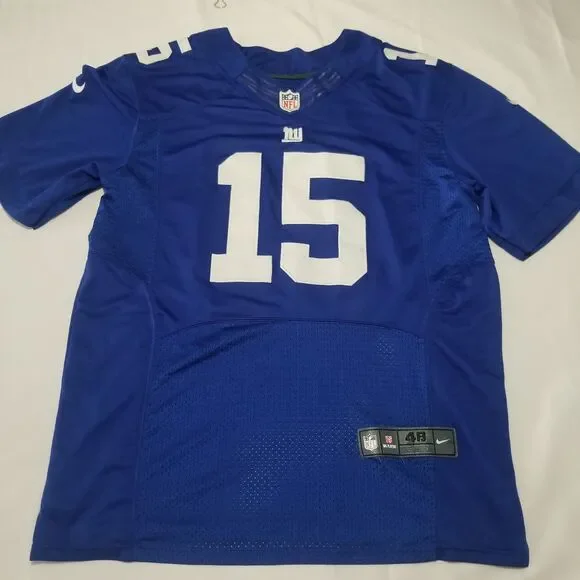 Nike Brandon Marshall New York Giants #15 Blue On-Field Jersey Mens Size 48