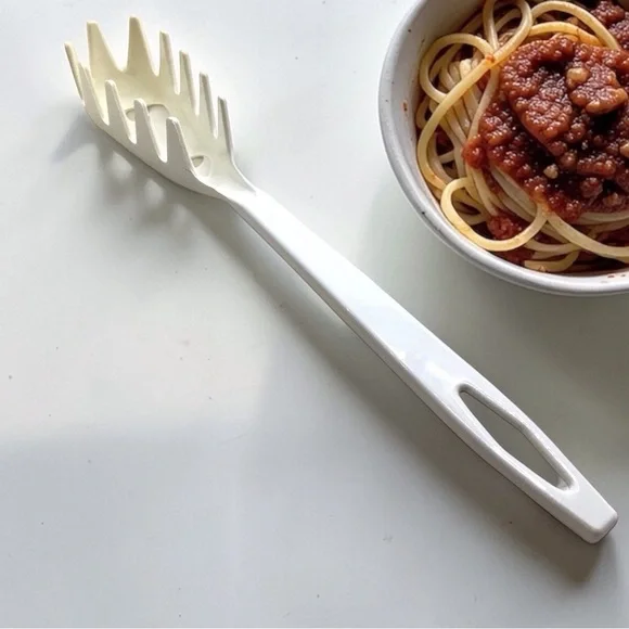 Vintage Tailor Made #3 Spaghetti Pasta Fork White 11” Serving Utensil