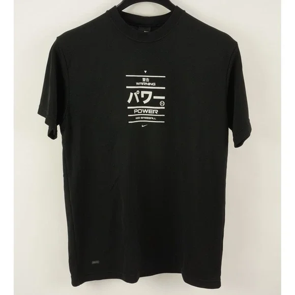 Vintage Nike Baseball Japan Power Warning Bat Glove T-Shirt Men's Large‎ Black