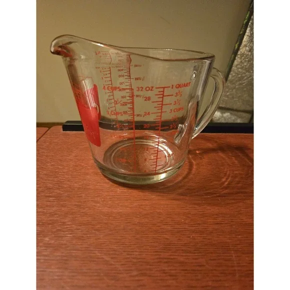 Anchor Hocking Oven Originals Glass Measuring Cup 4 Cup 1 Quart 1 Liter Clear