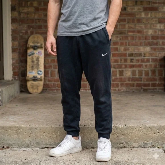 Nike Sportswear‎ Club Fleece Joggers Mens XL Black Sweatpants Lounge Casual
