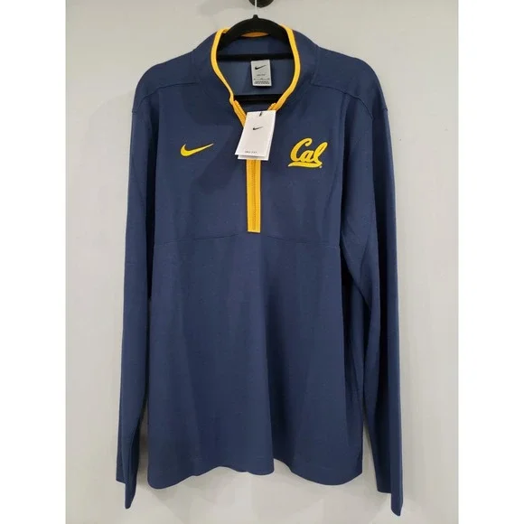 NEW SIZE MENS XL CALIFORNIA GOLDEN BEARS  mens quarter zip pullover navy blue