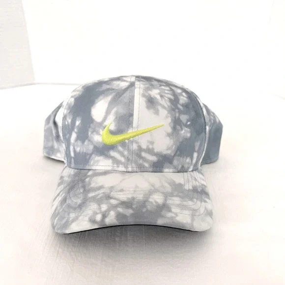 Nike Classic99 Dri-FIT Hat Mens L/XL Grey White Tie Dye Excellent Swoosh Cap