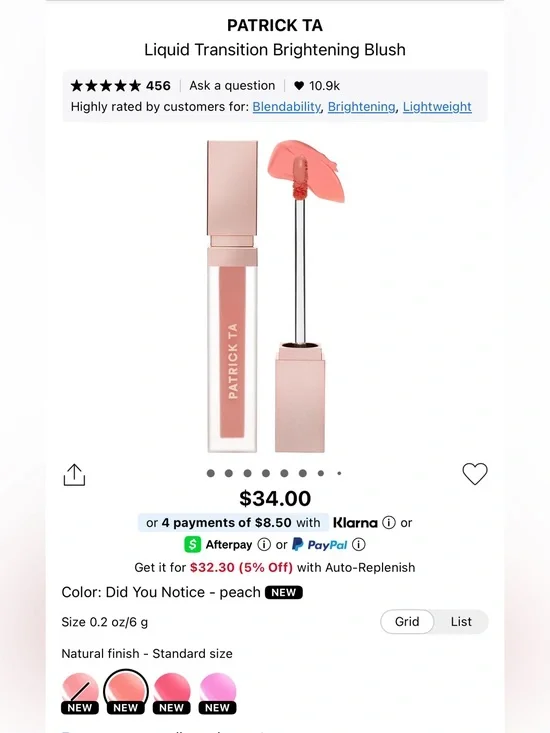 Patrick Ta liquid transition brightening blush! New!!