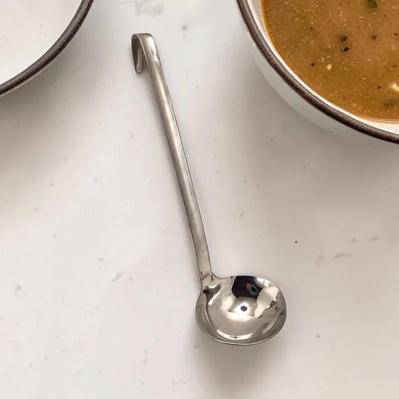 18/10 Stainless Steel Soup Ladle 12” Hanging Handle Kitchen Utensil